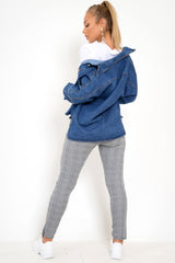 Tartan Paper Bag Tie Waist Cigarette Trousers - Karmen-Trousers