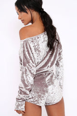 Taupe Velvet Loungewear Set - Portia-Loungewear