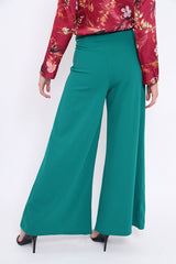 Teal Wide Leg Trousers - Yari-Trousers