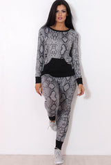Terma Black Snakeskin Loungewear Set-Loungewear