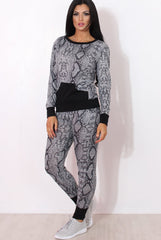 Terma Black Snakeskin Loungewear Set-Loungewear
