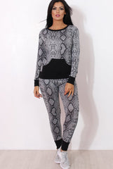 Terma Black Snakeskin Loungewear Set-Loungewear