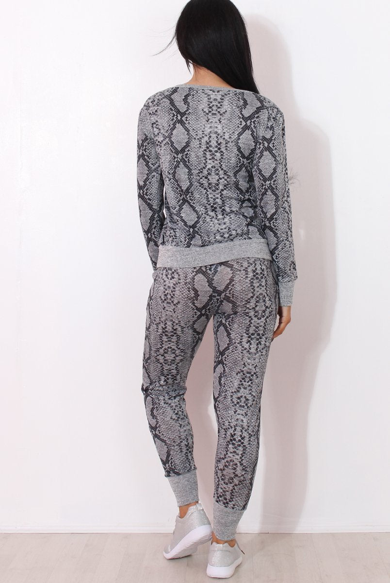 Terma Grey Snakeskin Loungewear Set-Loungewear