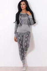 Terma Grey Snakeskin Loungewear Set-Loungewear