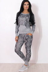 Terma Grey Snakeskin Loungewear Set-Loungewear