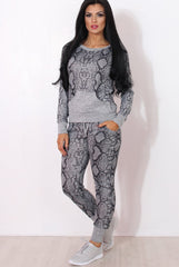 Terma Grey Snakeskin Loungewear Set-Loungewear