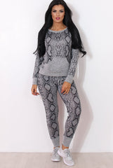 Terma Grey Snakeskin Loungewear Set-Loungewear
