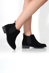 Thirza Black Suede Chelsea Boot-Boots