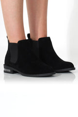 Thirza Black Suede Chelsea Boot-Boots