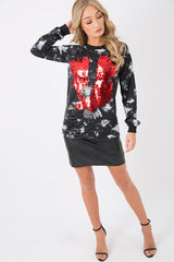 Tie Dye Sequined Eagle Distressed Jumper - Zarah-Jumper