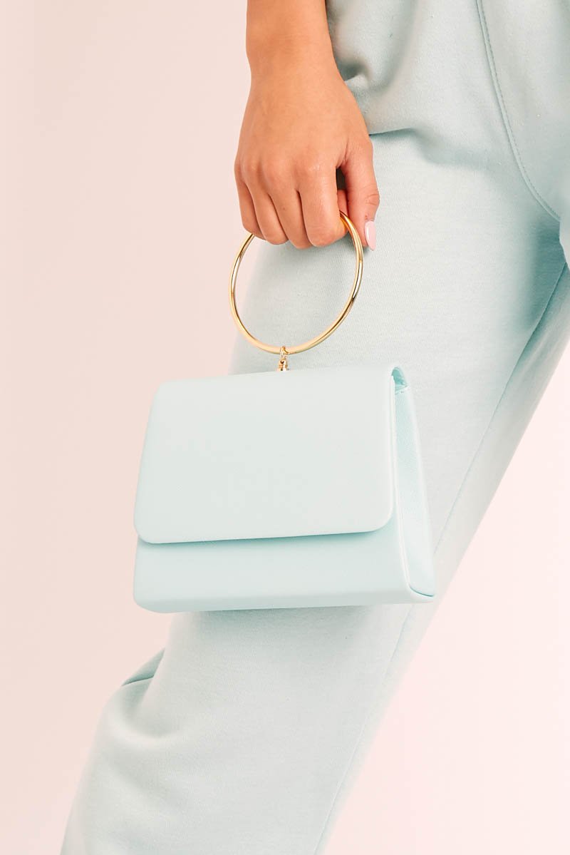 Turquoise Gold Ring Handle Bag - Orrie-Bags