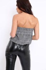 Tweed Wrap Front Bandeau Crop Top - Sofie-Tops