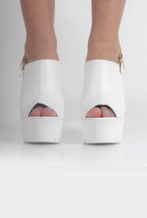 Victoria White Block Open Toe Heels-Heels