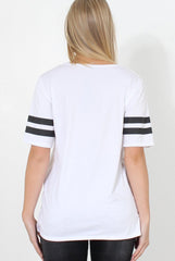 Vixon White Slogan Tshirt-Shirts