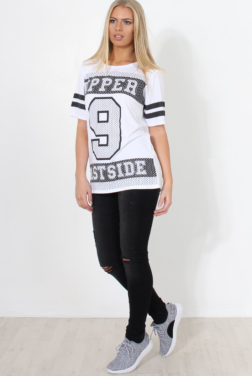 Vixon White Slogan Tshirt-Shirts