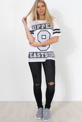 Vixon White Slogan Tshirt-Shirts