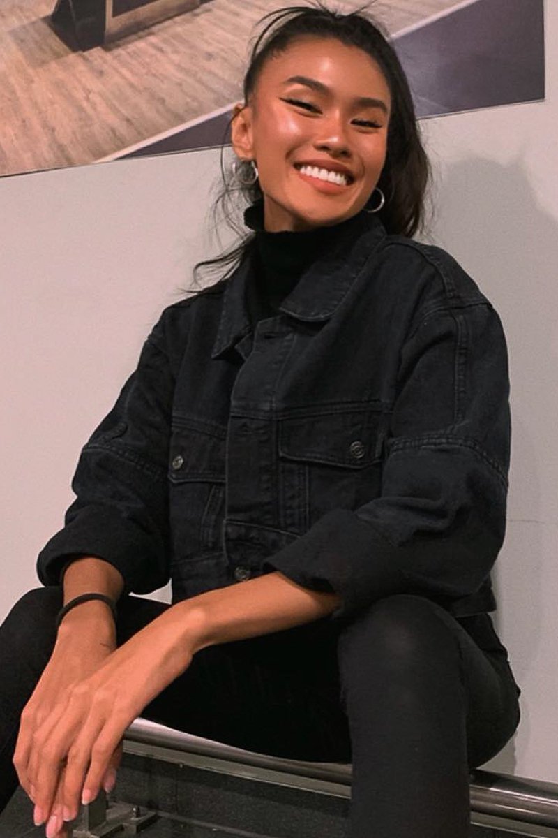 Washed Black Crop Denim Jacket - Nianna-Jackets