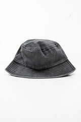 Washed Black Denim Stitch Detail Bucket Hat - Gabriela-Hats