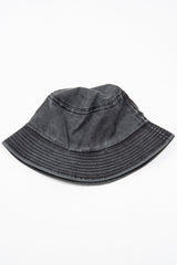 Washed Black Denim Stitch Detail Bucket Hat - Gabriela-Hats