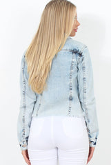 Washed Denim Crop Jacket - Laura-Jackets