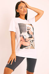 White A La Mode Graphic T-shirt - Nala-T-shirt