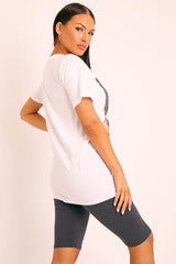 White A La Mode Graphic T-shirt - Nala-T-shirt