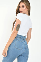 White Abstract Kissing T-Shirt - Raela-Tops