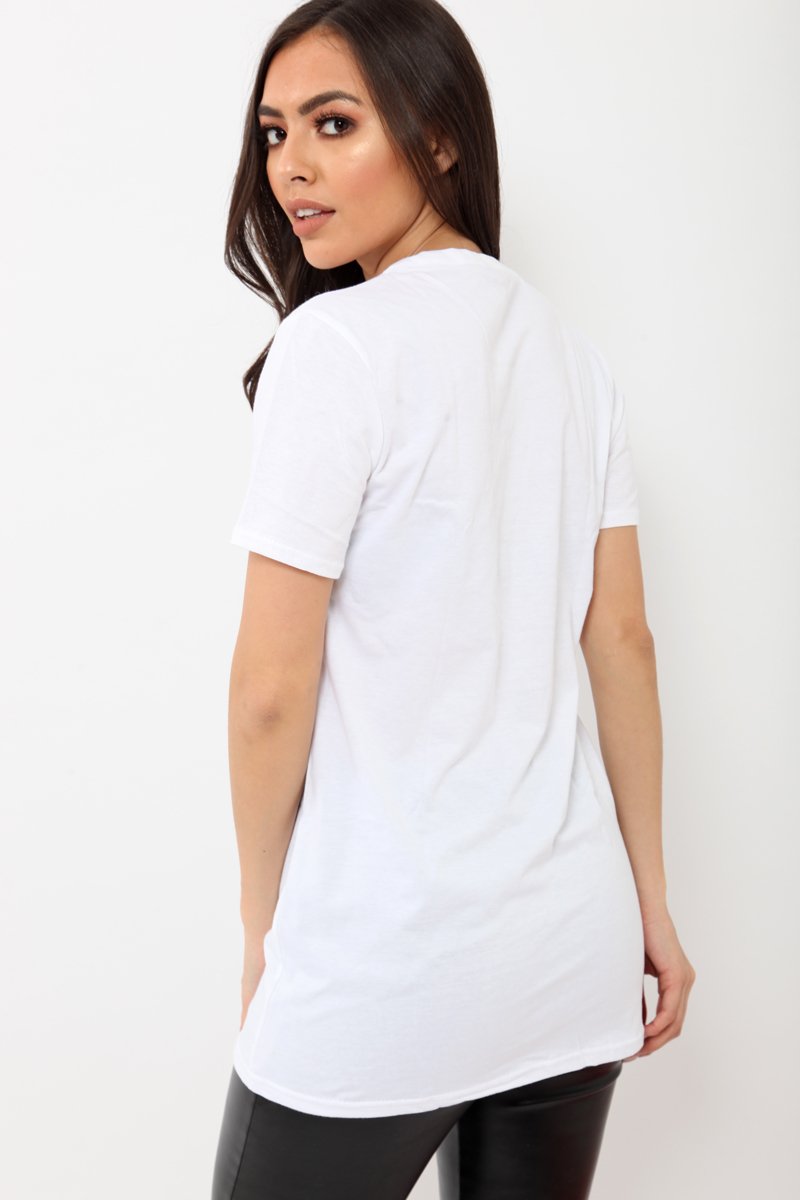 White Amour Always Slogan T-shirt - Esmay-Tops
