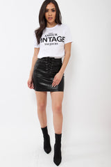 White Amour Vintage Slogan T-shirt - Jennie-Tops