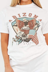 White Arizona Slogan T-shirt - Jelina-T-shirt