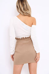 White Asymmetric Bodysuit - Carlina-Bodysuits