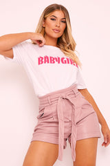 White Baby Girl Pink Flames T-shirt - Zeila-T-shirt