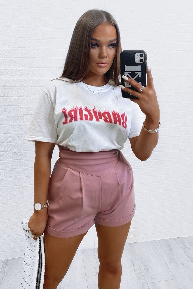White Baby Girl Pink Flames T-shirt - Zeila-T-shirt