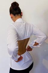 White Backless Cut Out Shirt - Maja-Shirts