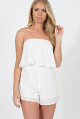 White Bandeau Playsuit - Collette-Playsuits