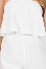 White Bandeau Playsuit - Collette-Playsuits