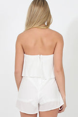 White Bandeau Playsuit - Collette-Playsuits