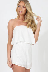 White Bandeau Playsuit - Collette-Playsuits