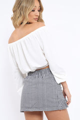 White Bardot Crop Top - Brooke-Crop Tops