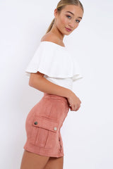 White Bardot Crop Top - Justine-Tops