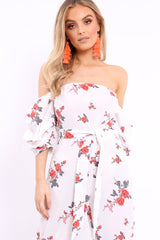 White Bardot Open Back Jumpsuit - Serenity-Jumpsuits