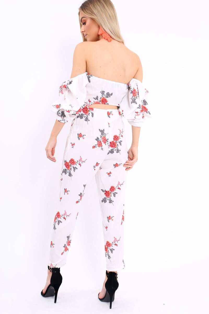 White Bardot Open Back Jumpsuit - Serenity-Jumpsuits