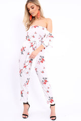 White Bardot Open Back Jumpsuit - Serenity-Jumpsuits