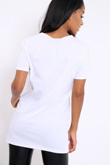 White Be You Slogan T-shirt - Jackie-Tops