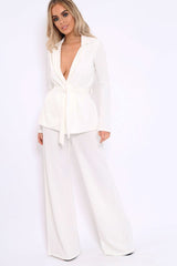 White Belted Blazer - Kenna-Blazers