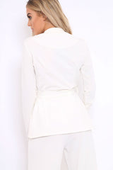 White Belted Blazer - Kenna-Blazers