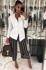 White Belted Blazer - Kenna-Blazers