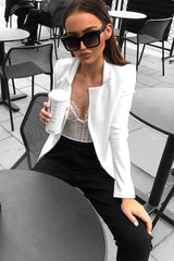 White Belted Blazer - Kenna-Blazers