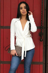White Belted Blazer - Kenna-Blazers
