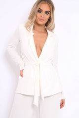 White Belted Blazer - Kenna-Blazers